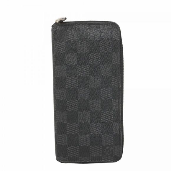 Louis Vuitton Damier Graphite Zippy Wallet Vertical N63095 Black  Men's - Picture 1 of 10